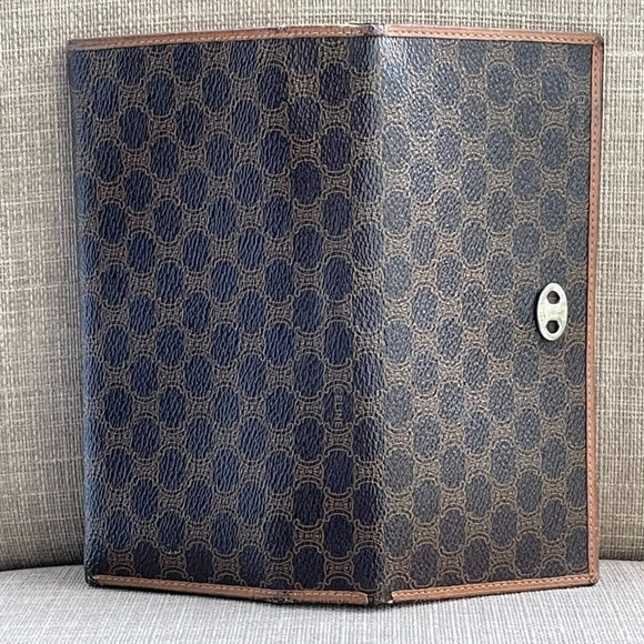 CELINE C Macadam Long Bifold Wallet Card Holder Leather Clutch Purse Made in Ita - Picture 3 of 12